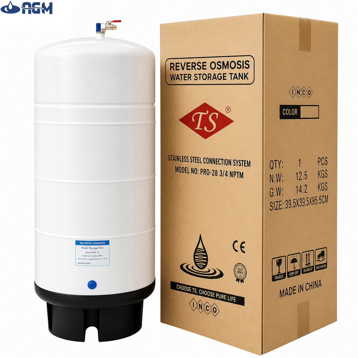 منبع ذخیره تصفیه آب 20گالن 76 لیتری TS