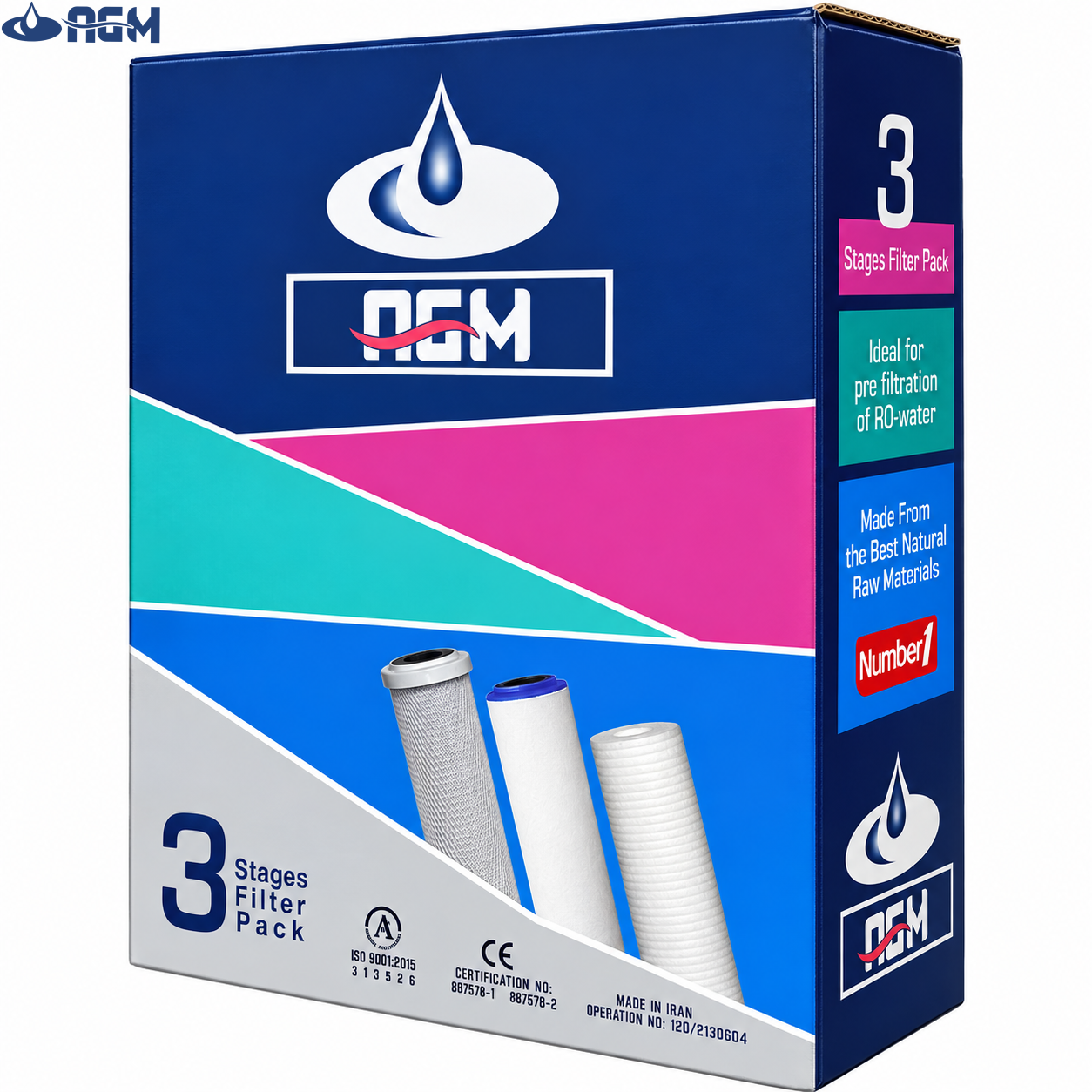 فیلتر دستگاه تصفیه آب بسته 3 عددی AGM